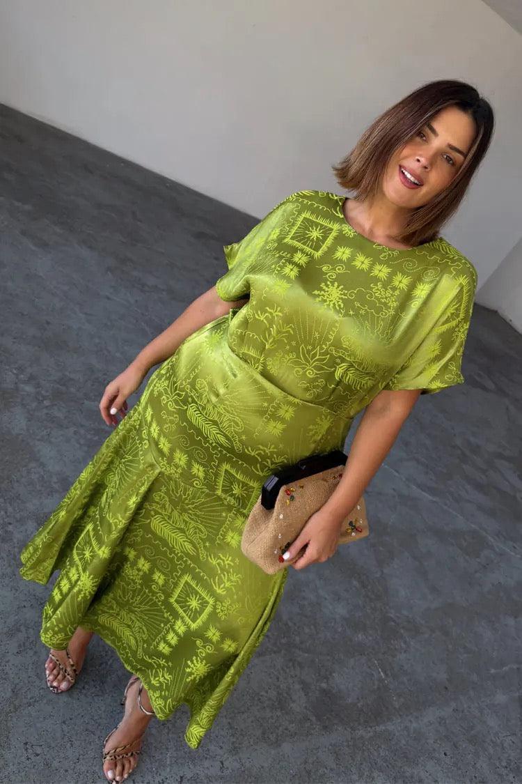 Lime Safari Erin Dress