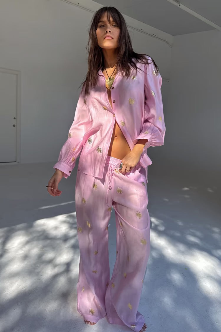 Pink Elissa Trousers with Sun Foil