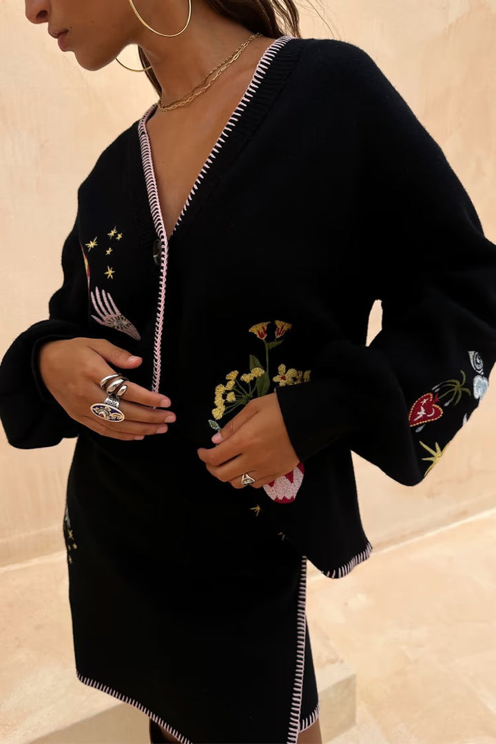 black night garden cardigan