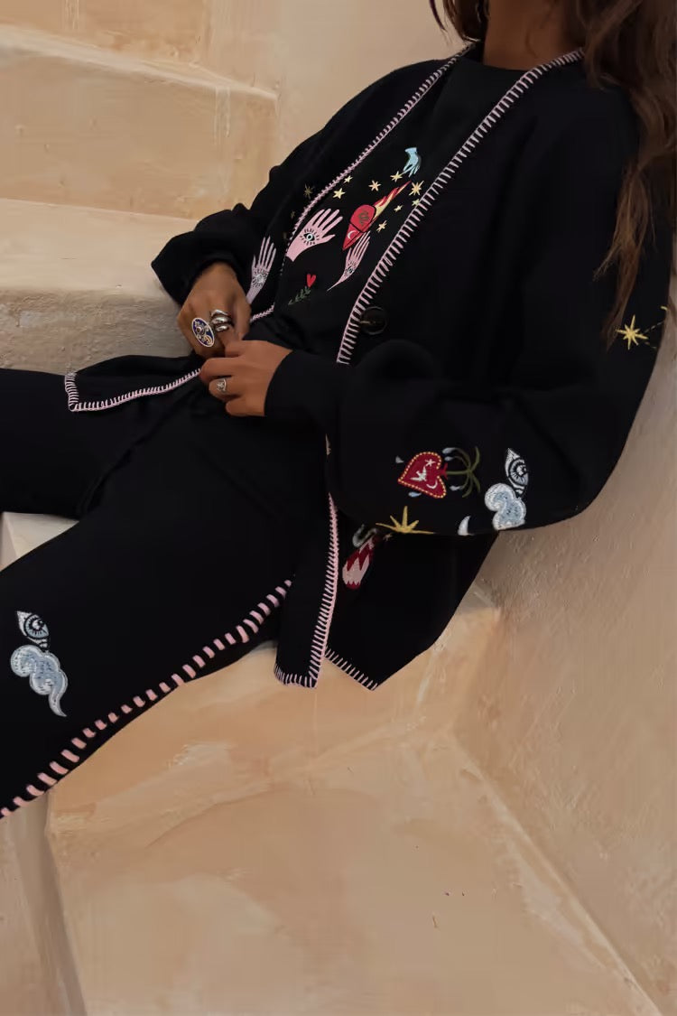 black night garden cardigan