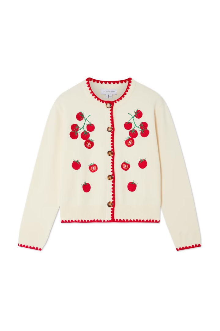 Tomato Embroidered Cardi