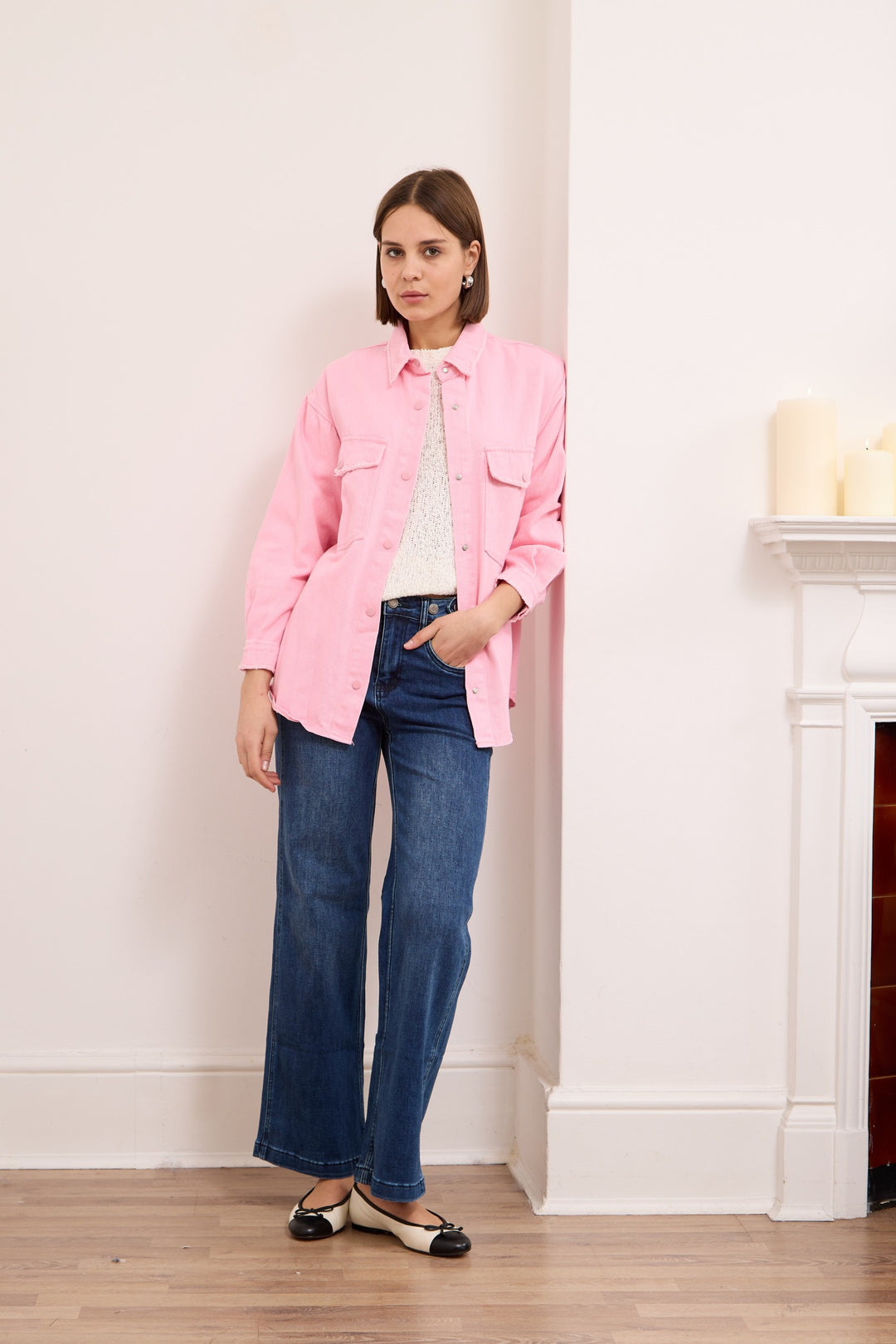 CLARA – COTTON-TWILL JACKET IN PINK