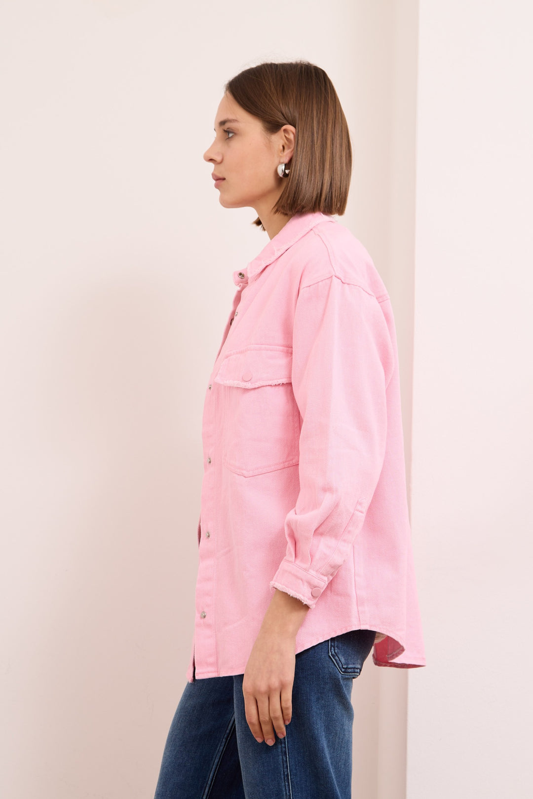 CLARA – COTTON-TWILL JACKET IN PINK