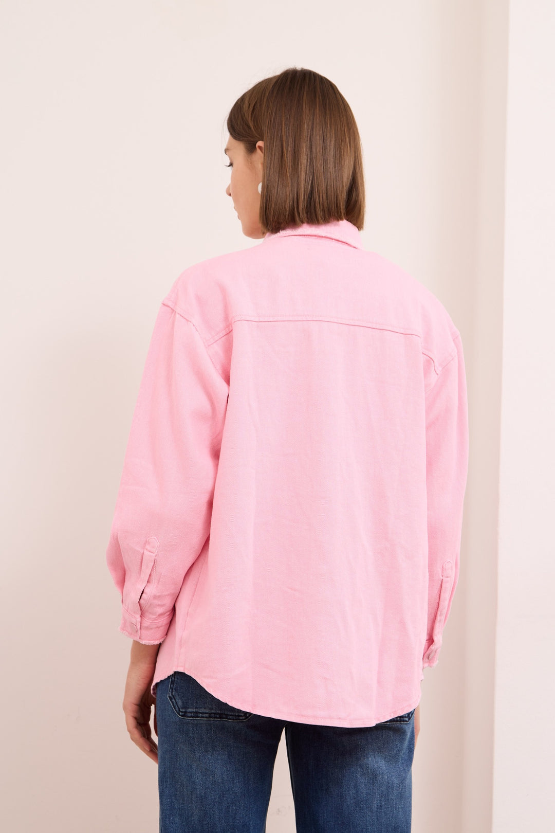 CLARA – COTTON-TWILL JACKET IN PINK