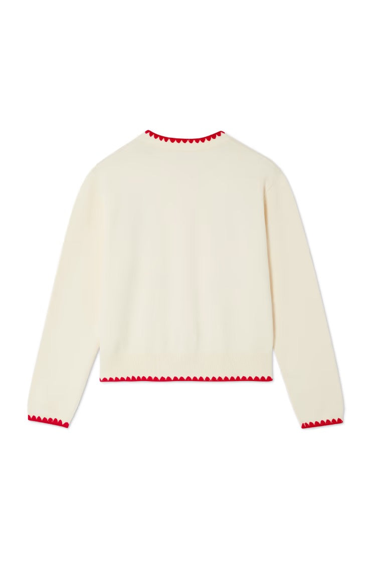 Tomato Embroidered Cardi