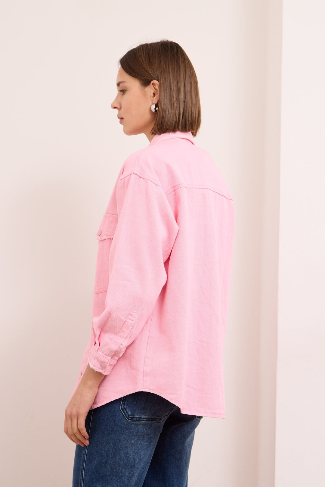 CLARA – COTTON-TWILL JACKET IN PINK