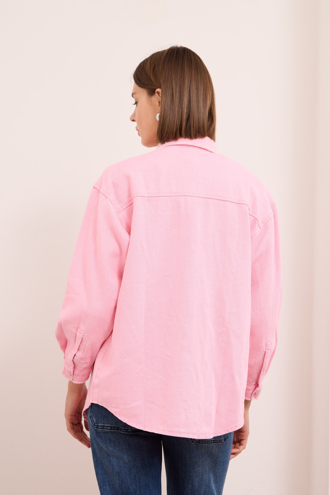 CLARA – COTTON-TWILL JACKET IN PINK