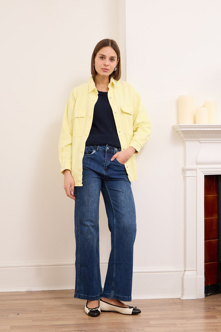 CLARA – COTTON-TWILL JACKET IN YELLOW