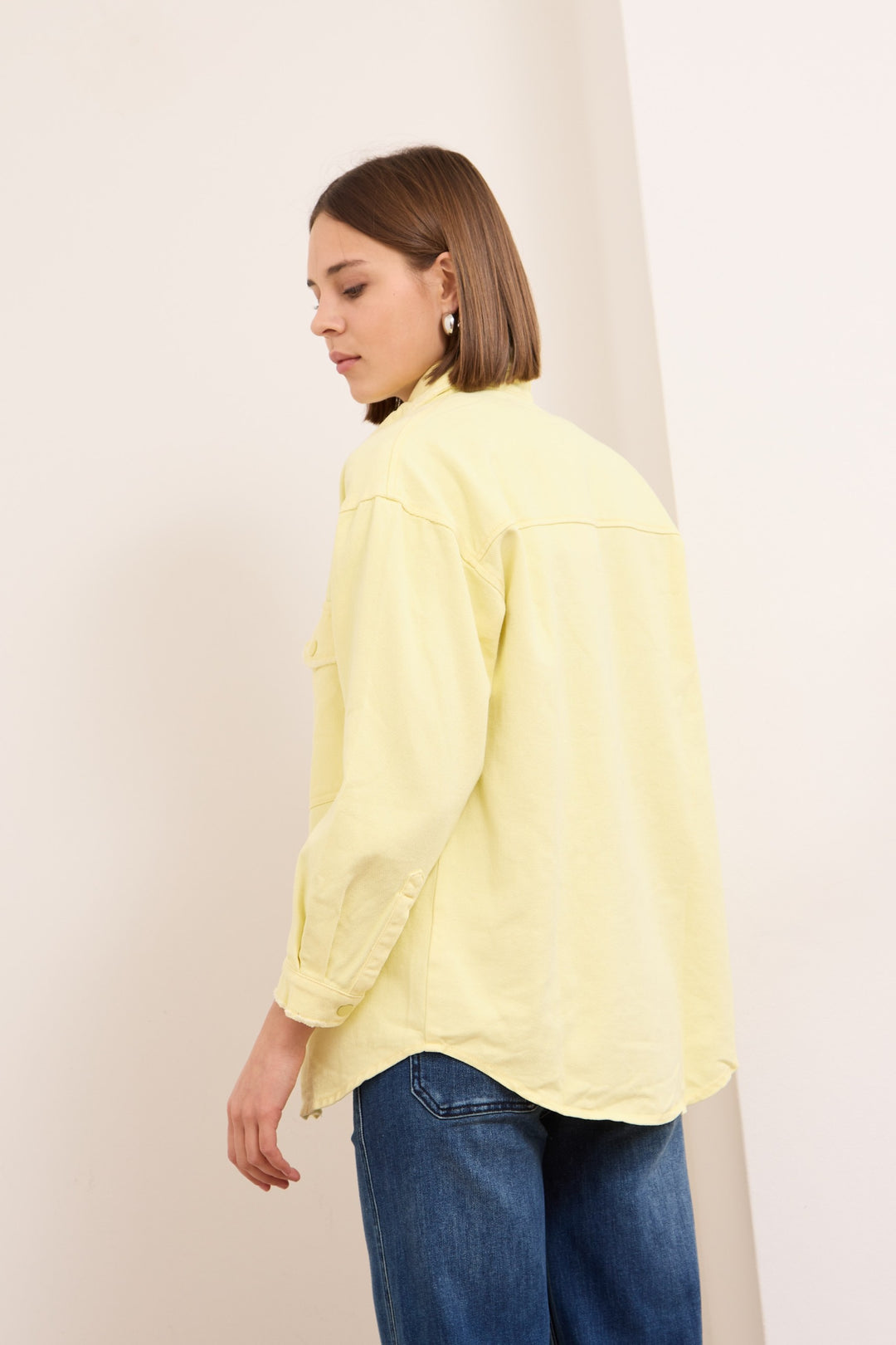 CLARA – COTTON-TWILL JACKET IN YELLOW