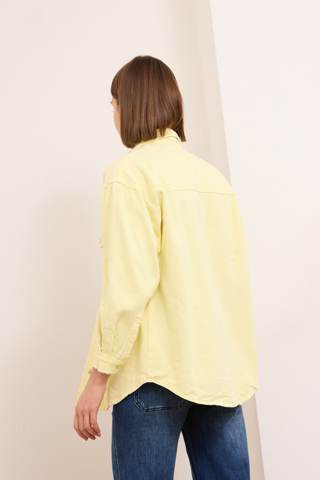 CLARA – COTTON-TWILL JACKET IN YELLOW