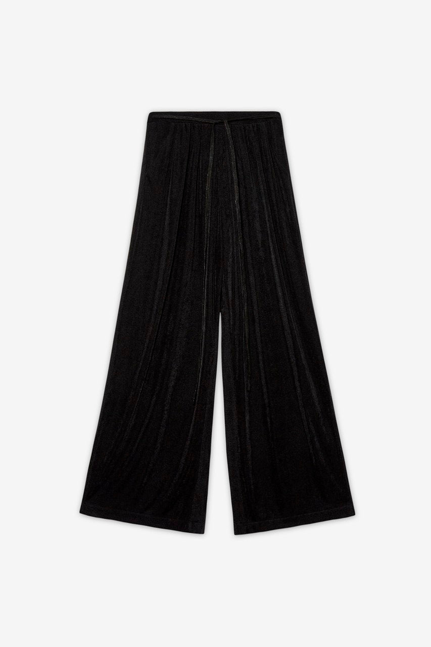 KNIT PALAZZO PANTS BLACK