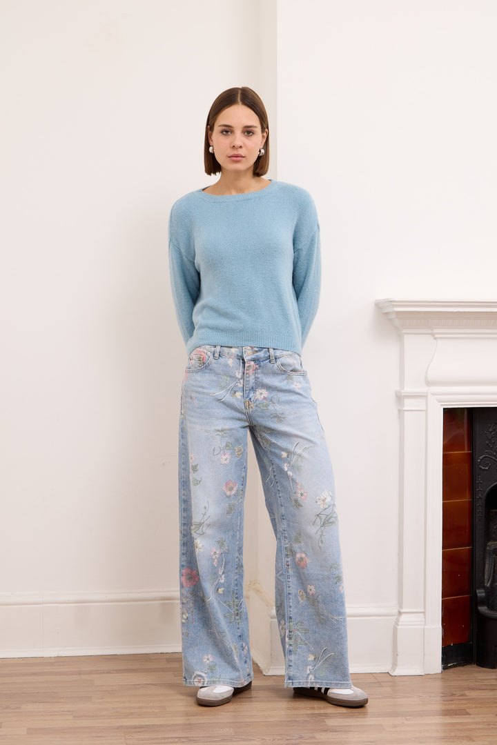 ANNIE – WOOL-BLEND SWEATER IN AIRFORCE BLUE