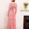 Sienna- Open Back Viscose Maxi Dress Labyrinth In Red