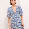 Sienna- Open Back Viscose Maxi Dress Labyrinth In Blue