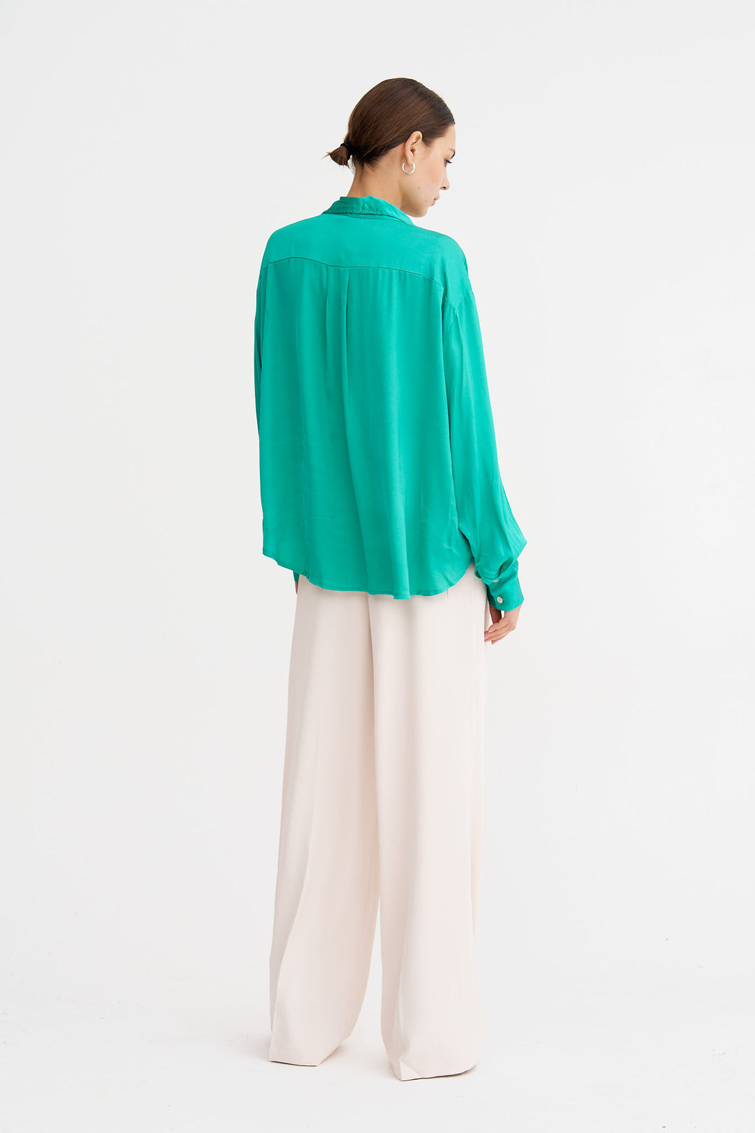 Sylvie -Silk Blend Blouse In green