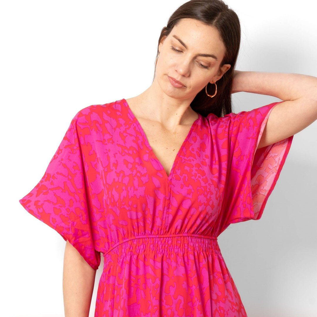 Sienna Maxi Kaftan Dress - Hot Pink