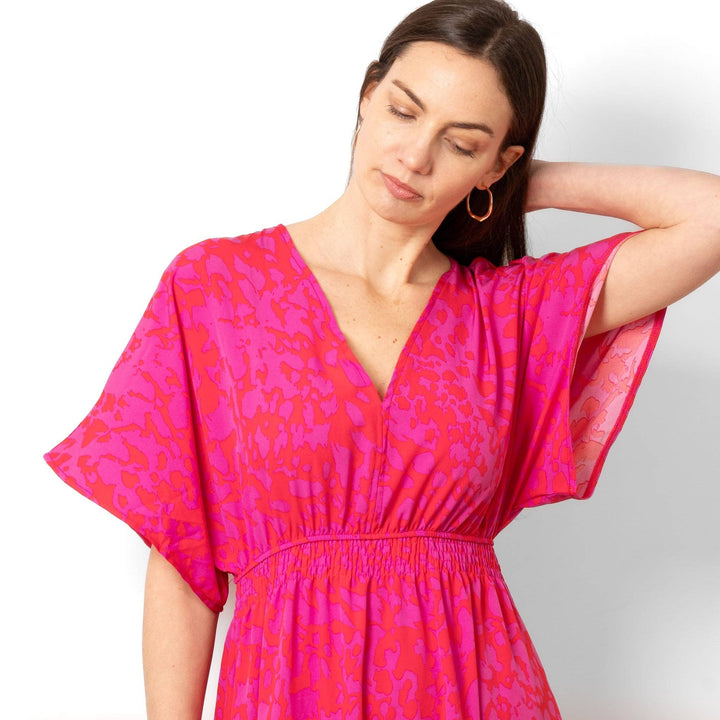 Sienna Maxi Kaftan Dress - Hot Pink