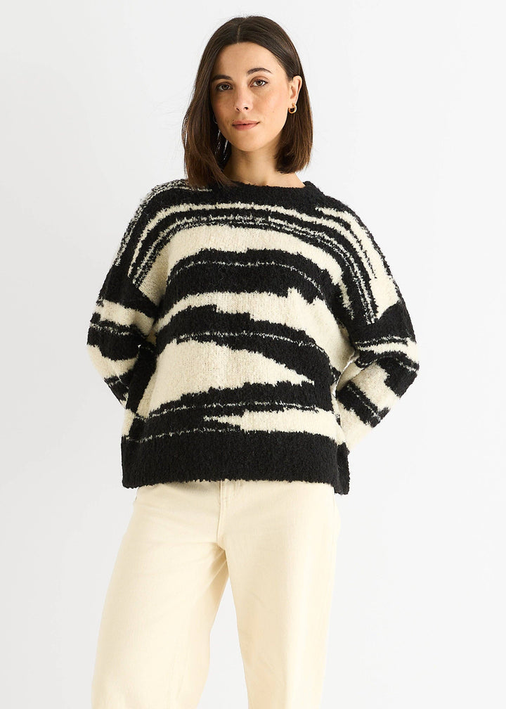 Mono Abstract Oversized Recycle Knit Jumper