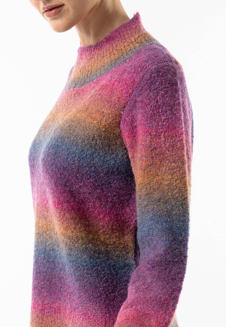 Rainbow Ombre Mock Neck Jumper: Rainbow