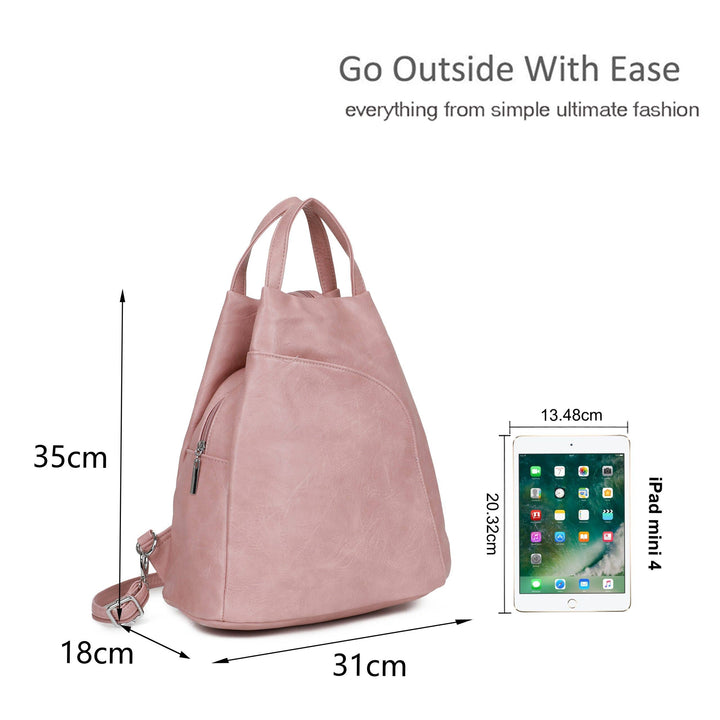 Backpack Side Zipper Pockets Light Grey