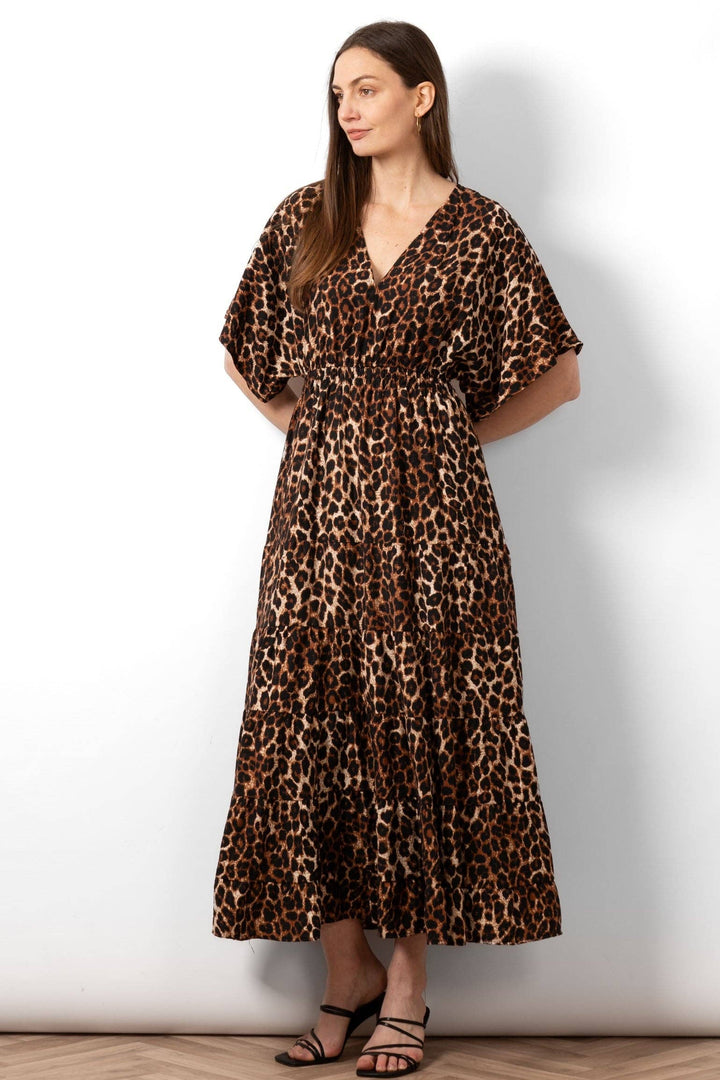 Sienna Maxi Kaftan Dress - Leopard