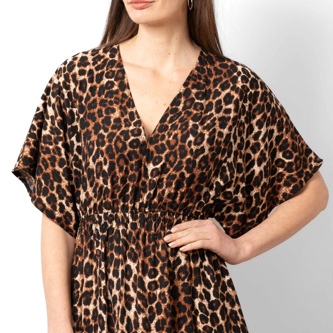 Sienna Maxi Kaftan Dress - Leopard