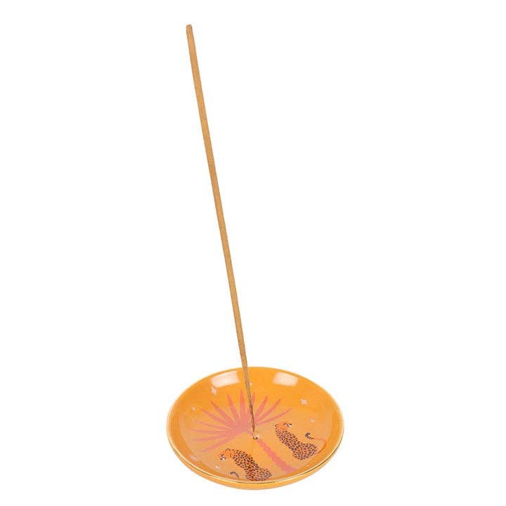 Leopard Palm Ceramic Incense Holder Plate