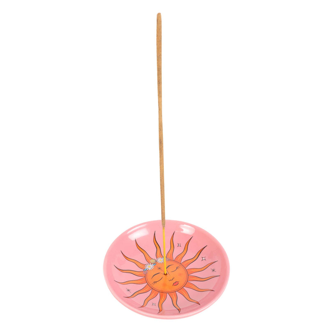 The Sun Celestial Pink Ceramic Incense Holder Plate