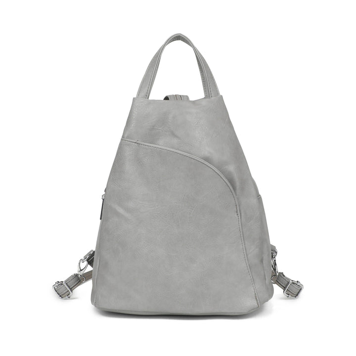 Backpack Side Zipper Pockets Light Grey